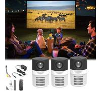 2024 New Cylinder Projector, Cylinder TV Projector, Cylinder Mini Projector with WiFi, 4k Projector Cylinder Ultra HD Projector, Portable Cylander TV Projector for Phone/TV/Laptop (3pcs,Black)