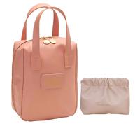 2024 New Eretinputc Makeup Bag, Premium Makeup Bag for Women and Girls, PU Leather Travel Makeup Bag, Large Capacity Toiletry Cosmetic Bag with Divider and Handle (Pink Mix)