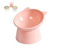 2024 New Ergonomic Cat Bowl, 45° Tilted Raised Cat Food Bowls, Whisker Friendly, Anti Vomit Cat Bowls for Indoor Cats and Small Dogs (Pink)
