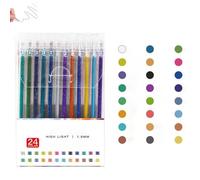 2024 New Glitter Gel Pens, Glitter Gel Pen Set for Coloring Books with Refills, Sparkling Ease Sparkly Colored & Neon Pens - for Kids Adult Coloring Books Drawing (#24)
