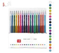 2024 New Glitter Gel Pens, Glitter Gel Pen Set for Coloring Books with Refills, Sparkling Ease Sparkly Colored & Neon Pens - for Kids Adult Coloring Books Drawing (#18)
