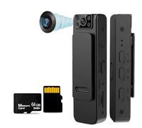 2024 New HD 1080P Noise Reduction Camera, Built-in 64GB Card, Hidden Spy Camera with 180° Rotatable Lens, Mini Body Camera with Audio and Video Recording Wearable (Basic Version)