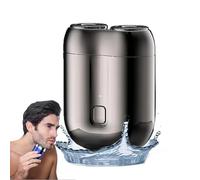 2024 New Upgrade Pocket Shaver USB Mini Shavers for Men, Double Head Razor, Electric Mini Portable Razor, Rechargeable Waterproof Compact Electric Shaver for Home, Car, Travel (Grey)