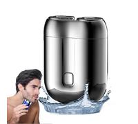 2024 New Upgrade Pocket Shaver USB Mini Shavers for Men, Double Head Razor, Electric Mini Portable Razor, Rechargeable Waterproof Compact Electric Shaver for Home, Car, Travel (Silver)