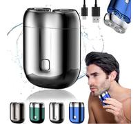 2024 New Upgrade Pocket Shaver USB Mini Shavers for Men, Rechargeable Waterproof Compact Electric Shaver for Home, Car, Travel, USB Rechargeable Mini Portable Electric Razor (Silver)