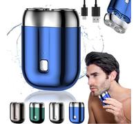 2024 New Upgrade Pocket Shaver USB Mini Shavers for Men, Rechargeable Waterproof Compact Electric Shaver for Home, Car, Travel, USB Rechargeable Mini Portable Electric Razor (Blue)