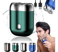 2024 New Upgrade Pocket Shaver USB Mini Shavers for Men, Rechargeable Waterproof Compact Electric Shaver for Home, Car, Travel, USB Rechargeable Mini Portable Electric Razor (Green)
