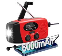 【2024 Newest】 5000mAh Emergency Weather Radio, AM/FM/NOAA Hand Crank Solar Powered Radio with Weather Alert, Emergency Phone Charger, 1W 4 Modes Flashlight, SOS Alarm, Earphone Jack, for Emergency