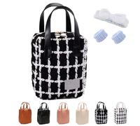 2024 Nueva Bolsa De Maquillaje Premium con Compartimentos, Bolsa De Maquillaje Eretinputc, Neceser De Viaje Multifuncional para Mujer (Plaid-A)