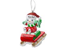 2024 Ornamento personalizado El primer gnero navideo de la navidad neutral nieval en trineo de navidad adorno artesanal decoracin brillante de ado