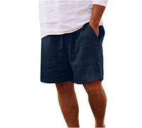 2024 Pantalones Corto Hombre Algodón y Lino Verano Casual Moda Pantalones Corto Color sólido Jogging Deportivos Pantalones Cortos Playa Bañador Transpirable Ligero Vacaciones Talla Grande