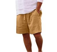 2024 Pantalones Corto Hombre Algodón y Lino Verano Casual Moda Pantalones Corto Color sólido Jogging Deportivos Pantalones Cortos Playa Bañador Transpirable Ligero Vacaciones Talla Grande