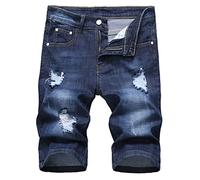 2024 Pantalones Cortos Vaquero Hombre Verano Casual Moda Jeans Trabajo Corta Pantalones Short Roto Deporte Jogging Pantalon Fitness Chandal Hombre Pantalones de Trekking Talla Grande Playa