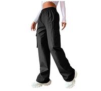 2024 Pantalones Mujer Pantalón Trabajo Moda Suelto Casual Pantalones Largo Primavera Verano Deportes elástico Cintura Alta Original Pantalones Trekking al Aire Libre Multibolsillos