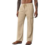 2024 Pantalones Ropa de Hombre Piernas Anchas Pantalones Color Sólido Ligeros Pantalón Pantalones Holgados con Cordón Pantalon Suaves y Cómodos Ligeros Pantalón con Bolsillos