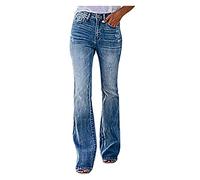 2024 Pantalones Vaquero Mujer Jeans Moda Pantalón Largo Slim Fit Mezclillas Casual Pantalones Denim Retro Otoño primavera Deportes Cintura Alta Original Pantalones Campana Vaquero Clásico Pant