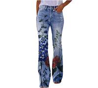 2024 Pantalones Vaquero Mujer Jeans Moda Pantalón Slim Fit Mezclillas Estampado Casual Pantalones Denim Verano Primavera Cintura Alta Original Pantalones Campana Clásico Pant Talla Grande