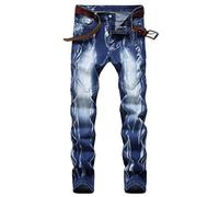 2024 Pantalones Vaqueros para Hombre,Pantalones Casual Jeans Rotos Moda Trend Largo Pantalones Pants Skinny Pantalon Fitness Jeans Largos Pantalones Vintage Retro Ropa de Hombre