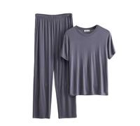 2024 Pijama Hombre Ofertas,Pijama Hombre Invierno Algodón Camiseta Manga Corta y Pantalones Largo Traje de Dos Piezas Conjunto de Pijamas para Hombre Suave y Ligero Pijamas Hombre Talla Grande