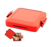 2024 - Sandwichera para microondas, tostadora de queso a la parrilla para microondas, tostadora para microondas, tostadora con correas de silicona ajustables, sin electricidad, inalámbrica (rojo)