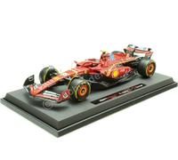 Bburago F1 Formula 1 Ferrari SF-24 (2024) con casco - SAINZ - Escala 1:18 - Replica de coches de carreras de colección increíblemente detallada