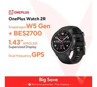 2024 Smartwatch OnePlus Reloj 2R Pantalla AMOLED de 1,43'' Snapdragon W5 Gen 1+ BES2700 100H de duración de la batería WiFi Wear OS por Google GPS Gunmetal Gray