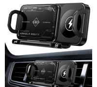 2024 - Soporte de teléfono móvil inteligente 2 en 1, soporte giratorio automático 2 en 1, cargador de coche inalámbrico, soporte de teléfono de carga rápida, salida de aire, doble bobina, horizontal,