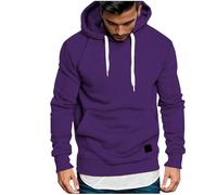 2024 Sudadera con Capucha Hombre Contraste con Bolsillo Otoño Invierno Deporte Outwear Hoodie Pullover Color Sólido Chaqueta con Capucha Abrigo Casual Moda talla grande Comodidad Fiesta running