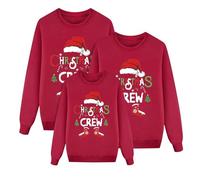 2024 Sudaderas Navidad Familia Baratos Camiseta Rojo Christmas Cuello Redondo Pullover Manga Larga Xmas Suéter Camisolas Natal Familia Divertido Sweater Jersey Navidad Familia Jerséis Navideño B