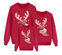 2024 Sudaderas Navideñas Familiares Suéter Familia Invierno Jersey Navideño Familiar Manga Larga Pullover Mujer Hombre Niño Niña Chica Chico Christmas Jumper Blusas Cuello Redondo Tops Talla Grande