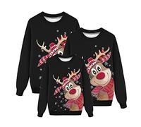 2024 Sudaderas Navideñas Familiares Suéter Familia Invierno Jersey Navideño Familiar Manga Larga Pullover Mujer Hombre Niño Niña Chica Chico Christmas Jumper Blusas Cuello Redondo Tops Talla Grande