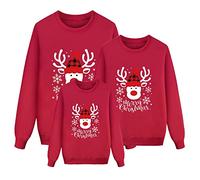 2024 Sudaderas Navideñas Familiares Suéter Familia Invierno Jersey Navideño Familiar Manga Larga Pullover Mujer Hombre Niño Niña Chica Chico Christmas Jumper Blusas Cuello Redondo Tops Talla Grande