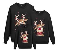 2024 Sudaderas Navideñas Familiares Suéter Familia Invierno Jersey Navideño Familiar Manga Larga Pullover Mujer Hombre Niño Niña Chica Chico Christmas Jumper Familiares Cuello Tops Talla Grande#A16
