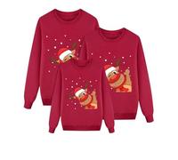 2024 Sudaderas Navideñas Familiares Suéter Familia Invierno Jersey Navideño Familiar Manga Larga Pullover Mujer Hombre Niño Niña Chica Chico Christmas Jumper Blusas Cuello Redondo Tops Talla Grande