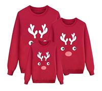 2024 Sudaderas Navideñas Familiares Suéter Familia Invierno Jersey Navideño Familiar Manga Larga Pullover Mujer Hombre Niño Niña Chica Chico Christmas Jumper Blusas Cuello Redondo Tops Talla Grande