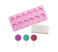 2024 Suitable Round Lollipop Molds Chocolate Hard Candy Silicone Mold with 25Pcs/Pack Lolly Sticks