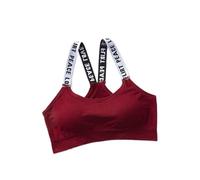 2024 - Sujetador deportivo Sexy para mujer, Tops para Fitness, Yoga, almohadilla femenina, ropa deportiva, chalecos, camisetas sin mangas, Top deportivo Push Up Bralette Camiseta Rojo Mujer (One Size)