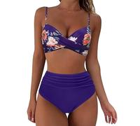 2024 Verano de Playa bañadores Sexy Bikini Top y Braga Ajustable Bikinis Mujer Reductor Barriga Traje de Baño 2 Piezas Push Up Cuello en V con Relleno Conjuntos de Bikinis Mujer