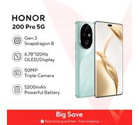 2024 versión Global HONOR 200 Pro Snapdragon 8s Gen 3 5G Smartphone 6,78 ''120Hz pantalla AMOLED compatible con HONOR 100W SuperCharge Black