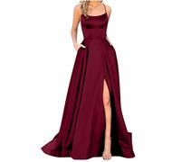 2024 Vestido De CóCtel Sin Mangas Tirantes Sin Espalda Mujeres Vestidos Fiesta Mujer Elegantes Bodas Vestidos Graduacion Adolescentes SatéN Vestidos Sexy Verano Mujer Largos Elegantes Color Sólido