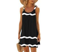 2024 Vestidos Corto para Mujer Vestido Verano Estampados Moda Casual Fiesta Playa Vestidos sin Manga Cuello Redondo Suelto Basic Elegante Mini Vestidos de Noche Diario Vacaciones Bohemio