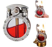 2024 Vintage Trench Lighter, Transparent Kerosene Lighter - Creativity and Personality Antique Steampunk Lighter Cool Lighter (Sliver)