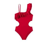 2025 1 Pieza Traje De BañO para NiñAs Casual Batik Playa Deporte BañAdores DiseñO Floral BañAdor Una Trikini Color SóLido Rayas rol Ideal Verano Y NatacióN