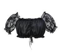 2025 2025 Cerveza Sujetador de una Palabra Top de Mangas de Garnruelles Boca plana Hermoso sujetador trasero, Negro , XL