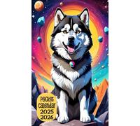 2025-2026 Pocket Calendar: 2-Years Small Monthly Planner, Size 4*6.5 inches | Cover Alaskan Malamute |
