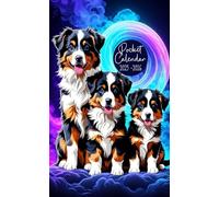 2025-2026 Pocket Calendar: 2-Years Small Monthly Planner, Size 4*6.5 inches | Cover Australian Shepherd Puppies |