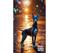 2025-2026 Pocket Calendar: 2-Years Small Monthly Planner, Size 4*6.5 inches | Cover Great Dane Puppies |