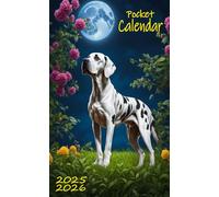 2025-2026 Pocket Calendar: Great Dane Puppies Cover, 2-Years Small Size 4*6.5 inches For Purse