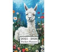 2025-2026 Pocket Planner: Small 2-Year Schedule and Agenda Organizer for Purse from January 2025-December 2026 | Floral Llama Cover