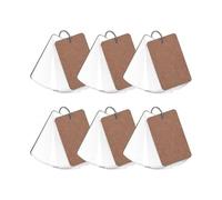 2025 6 Pcs White Blank Customizable Index Flash Study Note Card Pad Kraft Paper with Binder Ring (100 Sheets per Set)